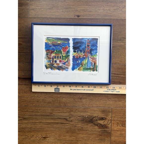 Jerry Schendel Artist CA Framed/Matted Watercolor San Francisco Signed - Picture 6 of 11